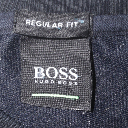 Hugo Boss Men's Black Regular Fit Logo Sweatshirt Size L