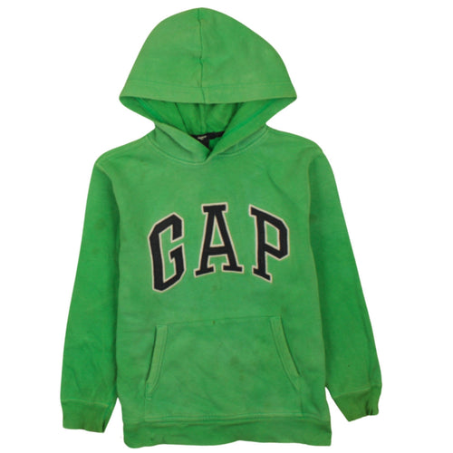 GAP Boys Green Pullover Hoodie 12 Years Fleece Lined Logo Sweatshirt