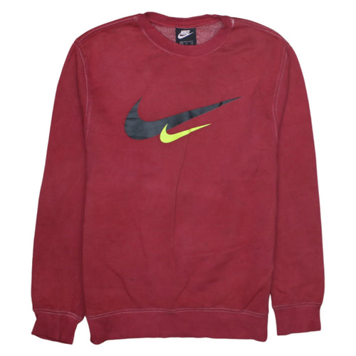 Nike Men's Red Graphic Logo Pullover Sweatshirt Size S