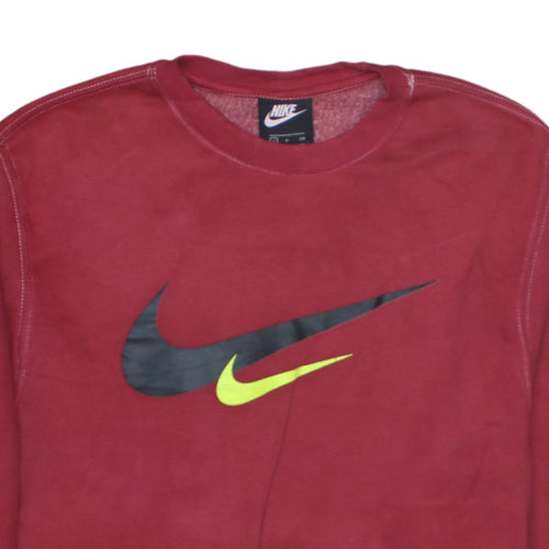 Nike Men's Red Graphic Logo Pullover Sweatshirt Size S
