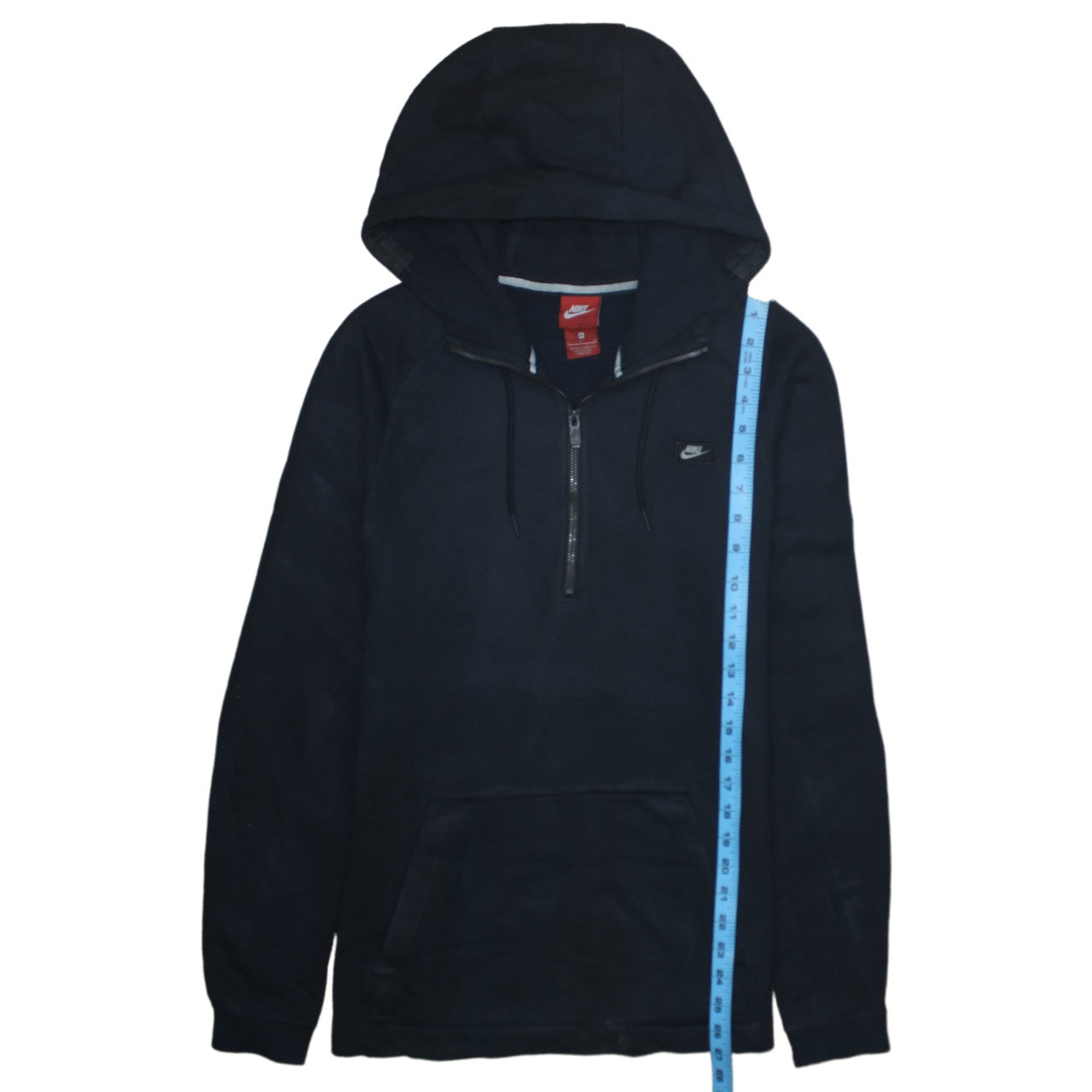 Nike Men's Black Small 1/2 Zip Hooded Fleece Sweatshirt