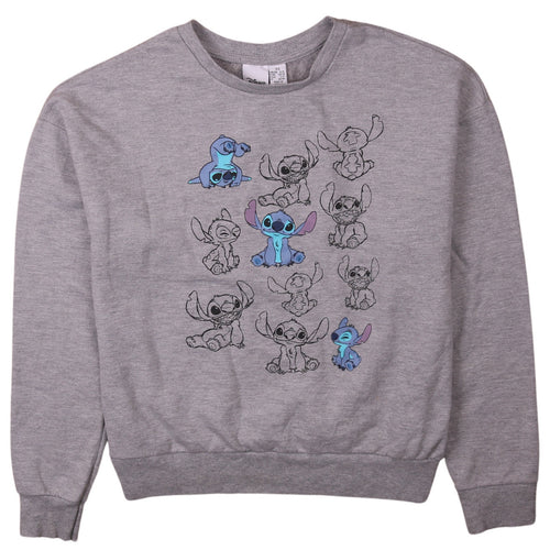 Disney Women’s Grey Stitch Sweatshirt XS Pullover Crew Neck