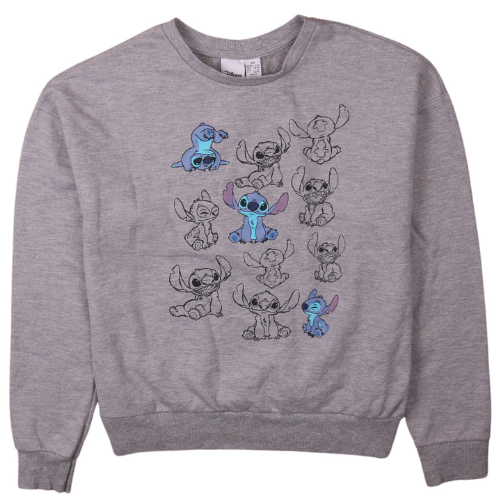 Disney Women’s Grey Stitch Sweatshirt XS Pullover Crew Neck