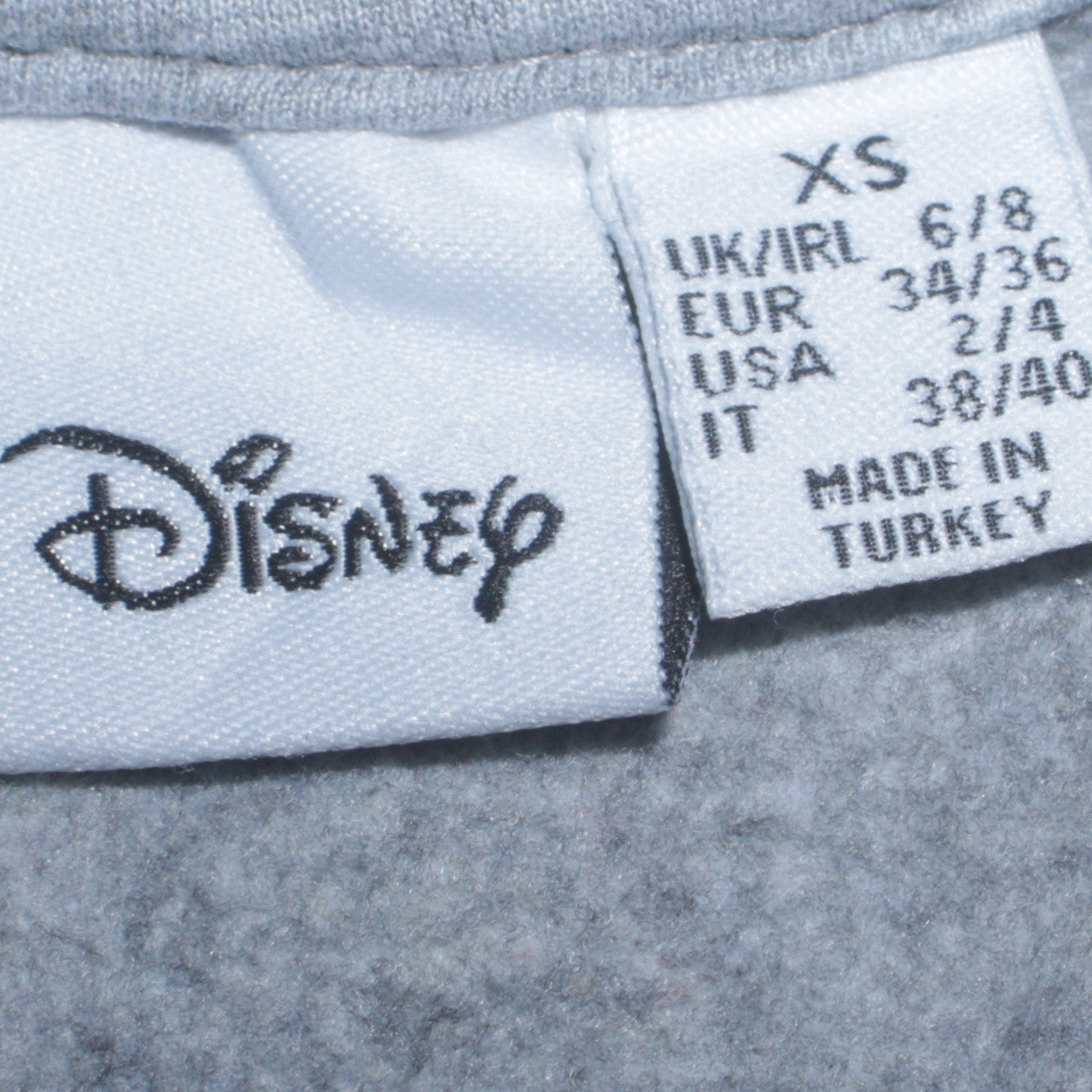 Disney Women’s Grey Stitch Sweatshirt XS Pullover Crew Neck