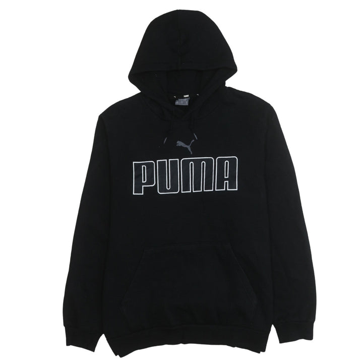 Puma Men's Black 2XL Pullover Hoodie with Logo Graphic Print