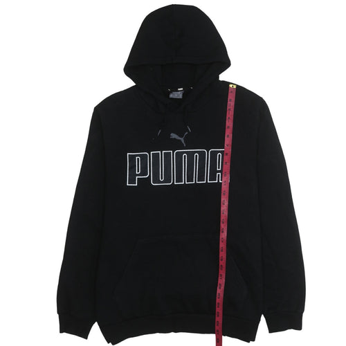 Puma Men's Black 2XL Pullover Hoodie with Logo Graphic Print