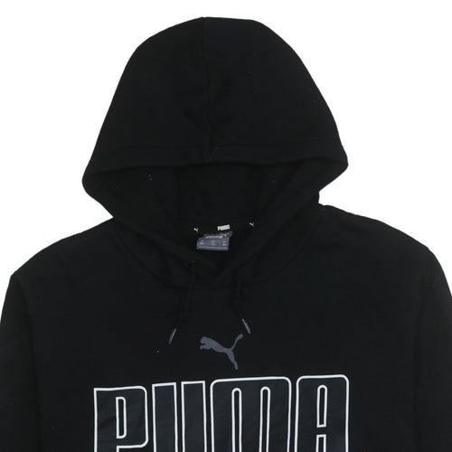 Puma Men's Black 2XL Pullover Hoodie with Logo Graphic Print
