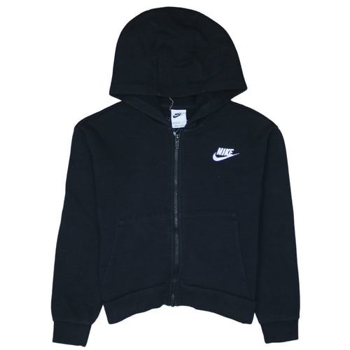 Nike Boys Black Full Zip Hoodie Size 146cm Fleece Hooded Sweatshirt