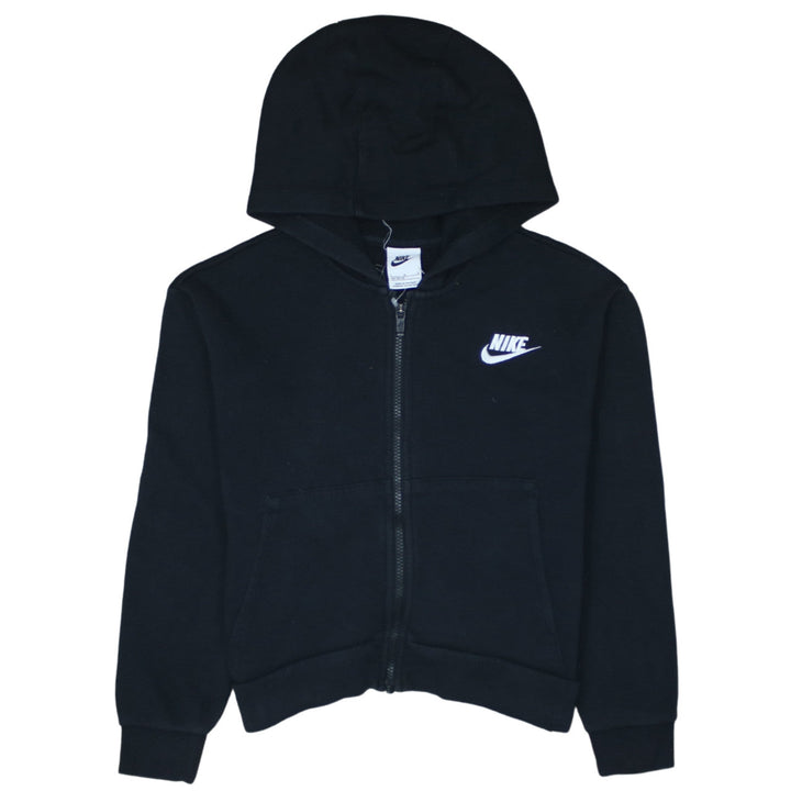 Nike Boys Black Full Zip Hoodie Size 146cm Fleece Hooded Sweatshirt