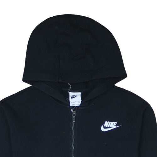 Nike Boys Black Full Zip Hoodie Size 146cm Fleece Hooded Sweatshirt
