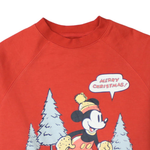 Primark Disney Women's Red Mickey Mouse Christmas Sweatshirt XS