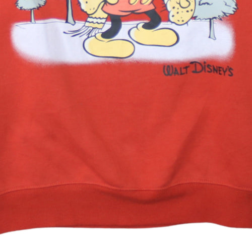 Primark Disney Women's Red Mickey Mouse Christmas Sweatshirt XS