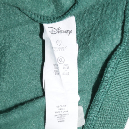 Disney Primark Women Green Mickey Mouse Sweatshirt XL Relaxed Fit