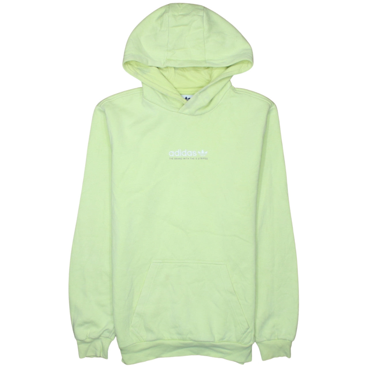 adidas Men's Yellow Small Pullover Hoodie Sweatshirt Regular Fit