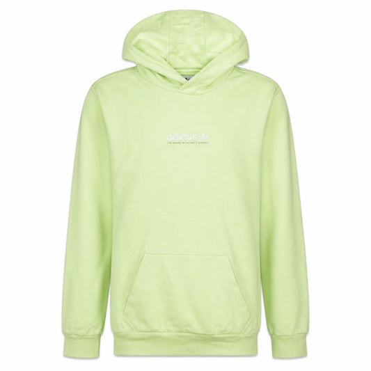 Front view of adidas Men's Yellow Small Pullover Hoodie Sweatshirt Regular Fit