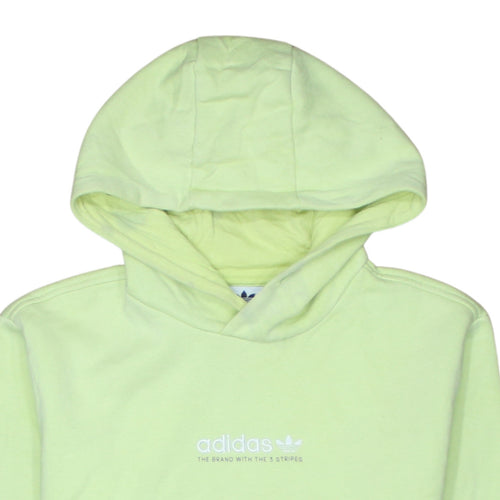 adidas Men's Yellow Small Pullover Hoodie Sweatshirt Regular Fit