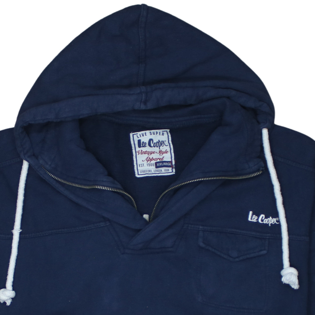 Lee Cooper Men's Blue XL Pullover Hoodie Vintage Style