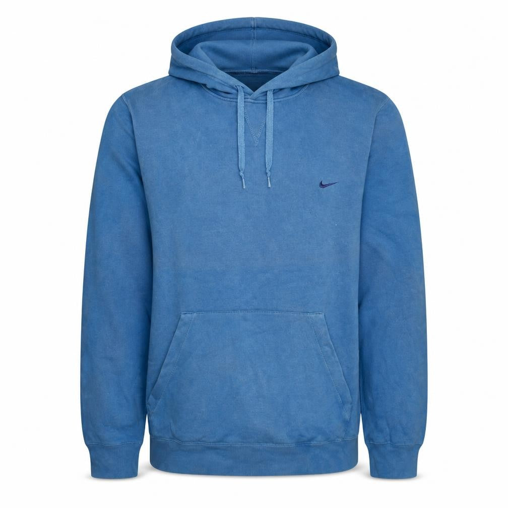 Front view of Nike Men's Blue Pullover Hoodie Medium Regular Fit Sportswear
