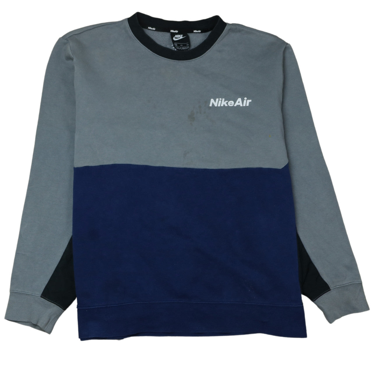 Nike Air Men's Grey 2XL Pullover Sweatshirt Crew Neck Fleece