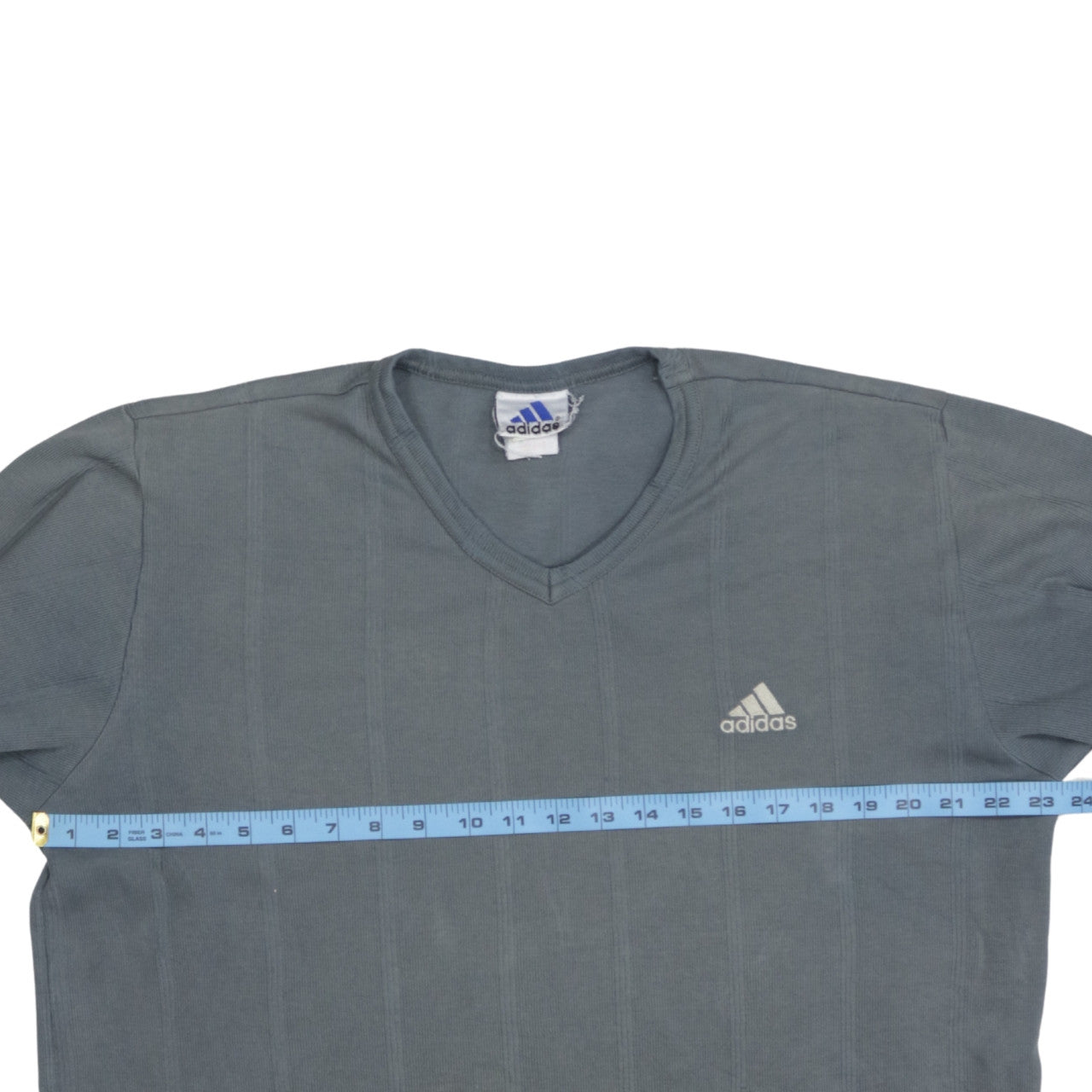 Adidas Men's Grey V-Neck Long Sleeve Pullover Sweatshirt M