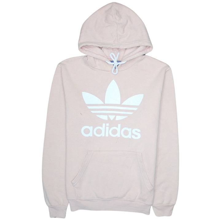 Adidas Men's Pink Pullover Hoodie Size M Graphic Logo Sweatshirt