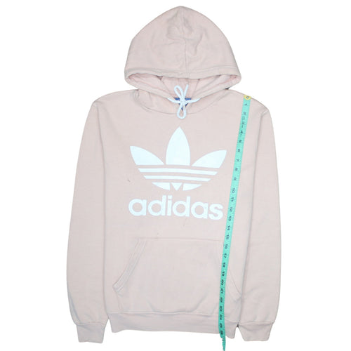 Adidas Men's Pink Pullover Hoodie Size M Graphic Logo Sweatshirt