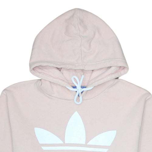 Adidas Men's Pink Pullover Hoodie Size M Graphic Logo Sweatshirt