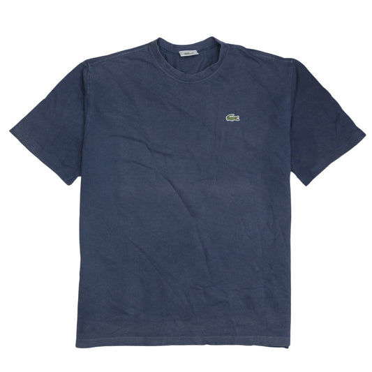 Lacoste Men's Blue Crew Neck Cotton Logo T-Shirt Size L