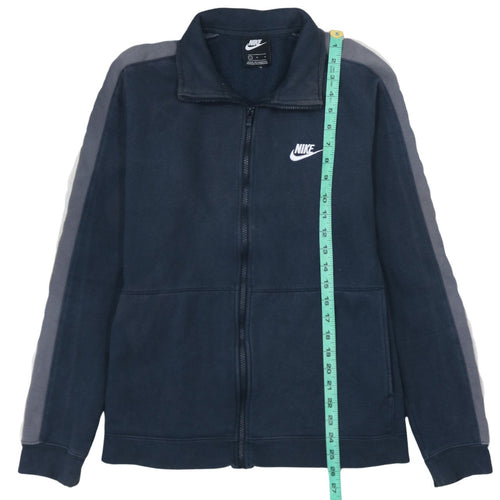 Nike Men's Blue Track Jacket L Full Zip Fleece Athletic Sportswear