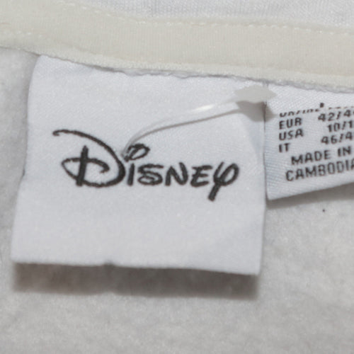 Disney Women's White Mickey Mouse Hoodie Size 14 Pullover Sweatshirt