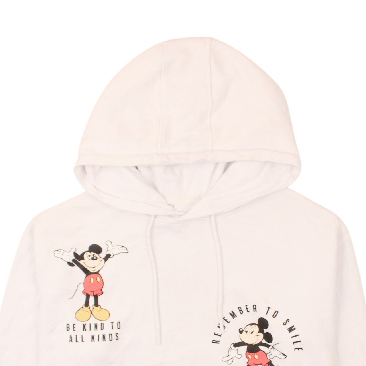 Disney Women's White Mickey Mouse Hoodie Size 14 Pullover Sweatshirt