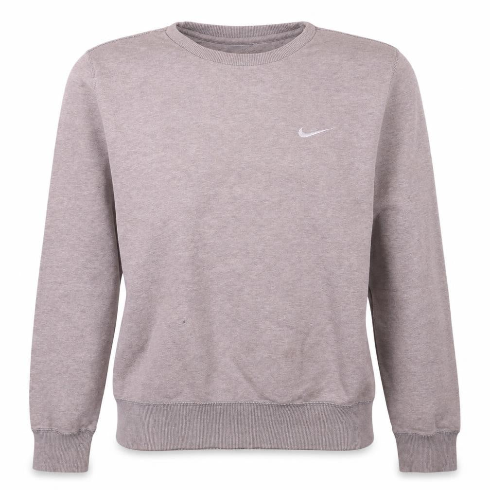 Front view of Nike Men's Grey Crew Neck Pullover Sweatshirt, size M