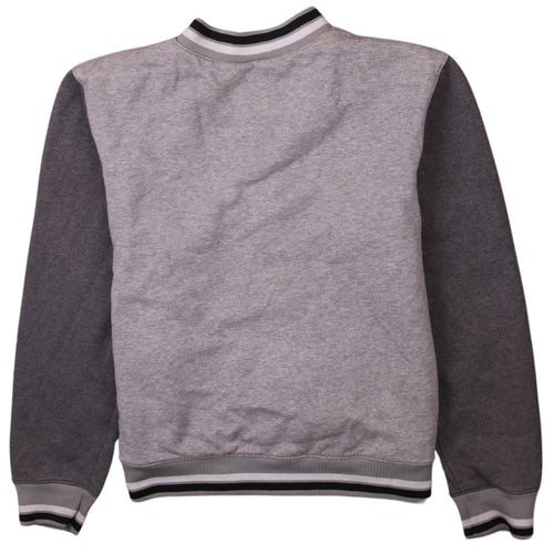 Nike Boys Grey Varsity Jacket Size 12-13 Years Snap Fastening Lined