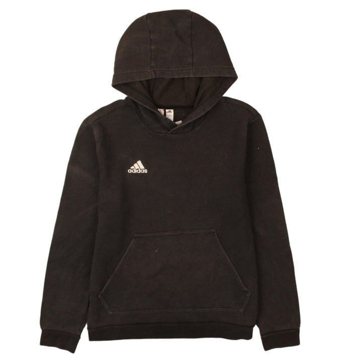 Adidas Boys Black Pullover Hoodie 14 Years Fleece Regular Fit