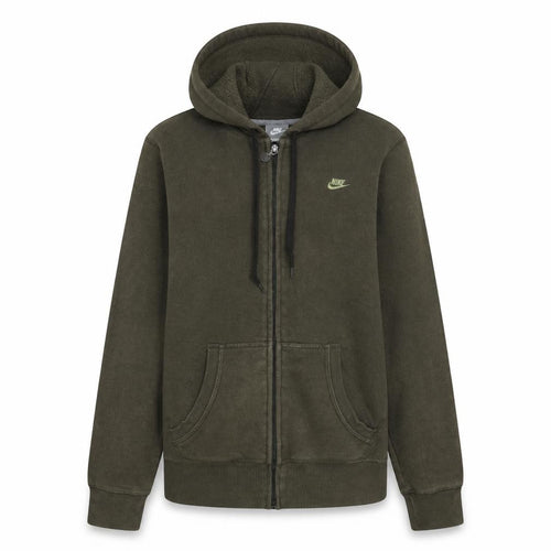 Nike Womens Green Full Zip Hoodie L Fleece Cotton Blend Casual