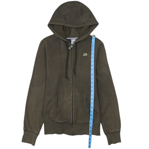 Nike Womens Green Full Zip Hoodie L Fleece Cotton Blend Casual