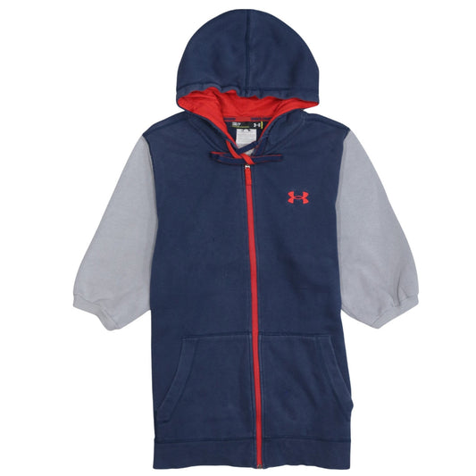 Under Armour Men Blue Full Zip Hoodie S Sports Training Fleece