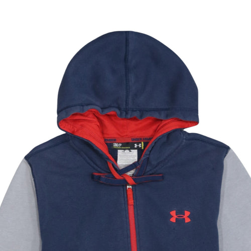 Under Armour Men Blue Full Zip Hoodie S Sports Training Fleece