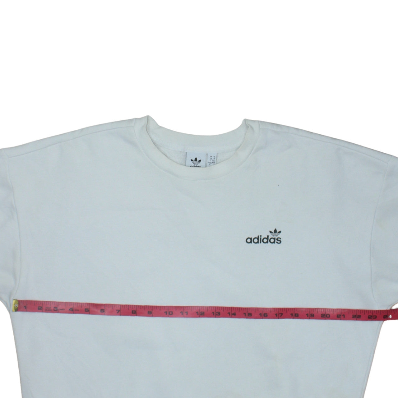 Adidas Women White Crew Neck Pullover Sweatshirt Size 14