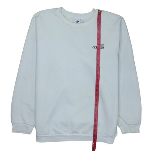 Adidas Women White Crew Neck Pullover Sweatshirt Size 14