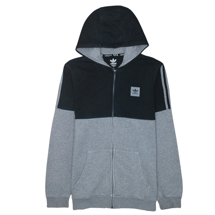 Adidas Men's Grey Full Zip Hoodie L Sports Casual Sweatshirt