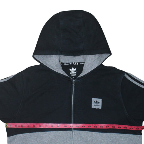 Adidas Men's Grey Full Zip Hoodie L Sports Casual Sweatshirt