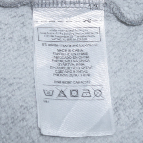 Adidas Men's Grey Full Zip Hoodie L Sports Casual Sweatshirt