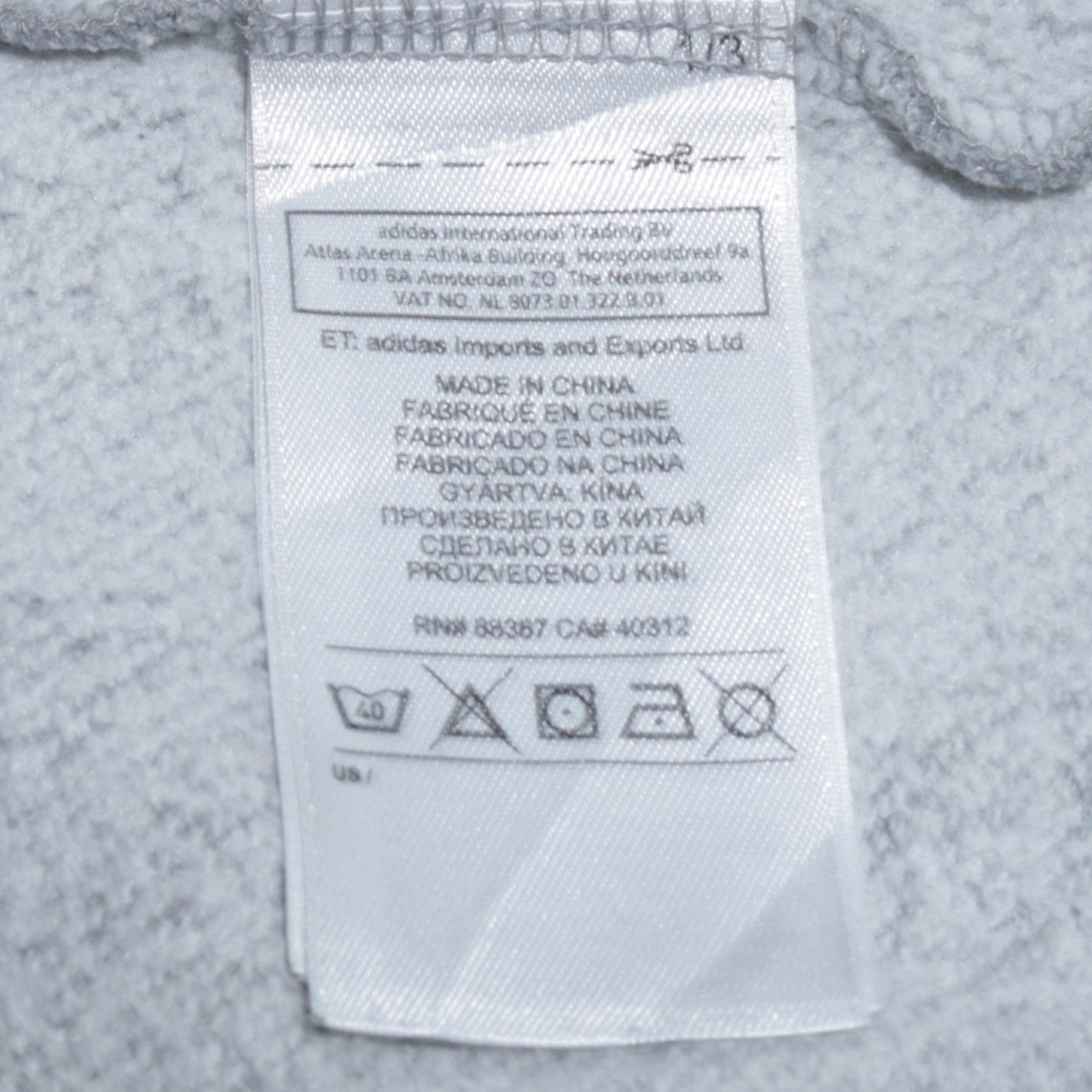 Adidas Men's Grey Full Zip Hoodie L Sports Casual Sweatshirt