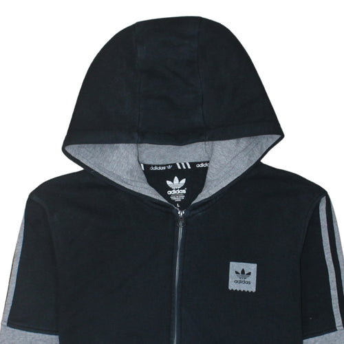 Adidas Men's Grey Full Zip Hoodie L Sports Casual Sweatshirt