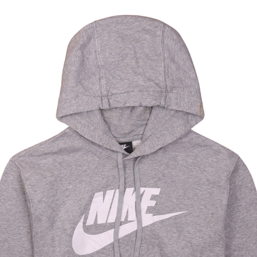 Nike Men's Grey Pullover Hoodie Medium Logo Fleece Sweatshirt