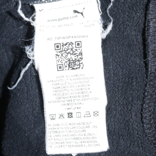 Puma Men's Black Pullover Hoodie Size S Logo Fleece Sweatshirt