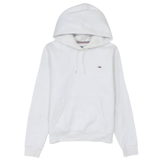 Tommy Jeans Men's White Pullover Hoodie Size S Logo Cotton Blend