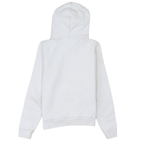 Tommy Jeans Men's White Pullover Hoodie Size S Logo Cotton Blend