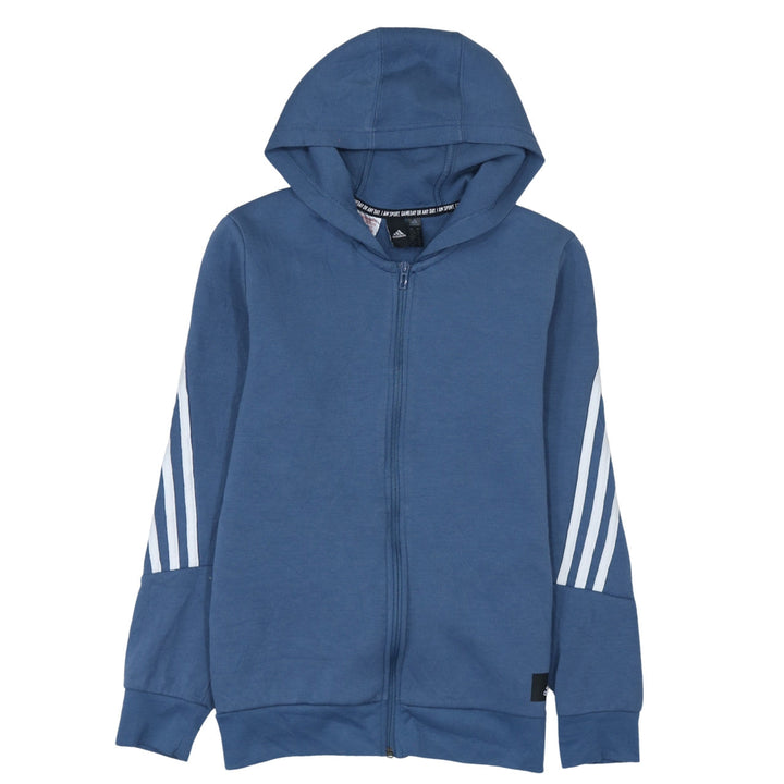 Adidas Boys Blue Full Zip Hoodie 13-14 Years Sportswear Fleece
